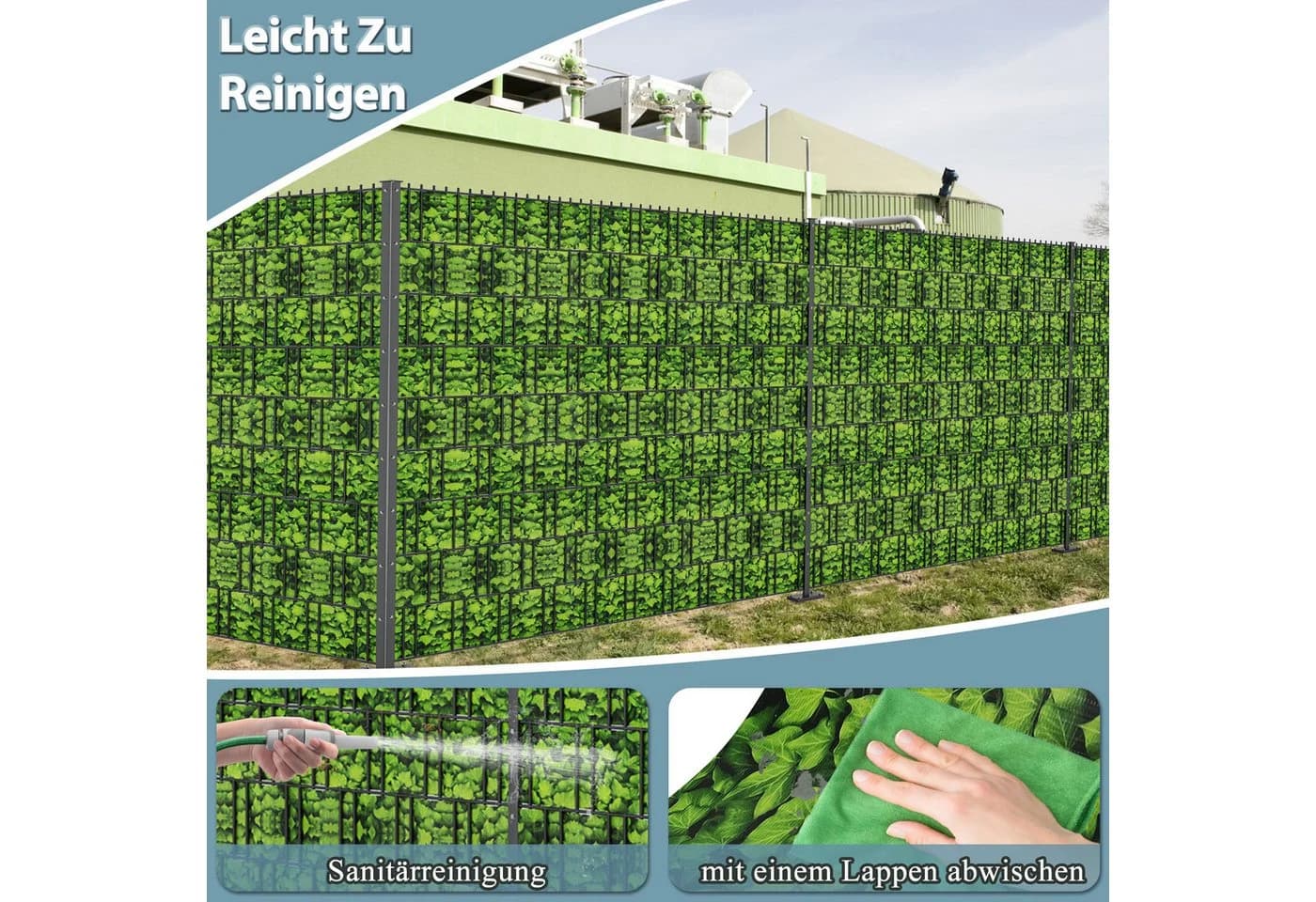 FIVMEN Sichtschutzstreifen PVC Sichtschutzfolie 35m Lang 19cm Hoch - Bild 5