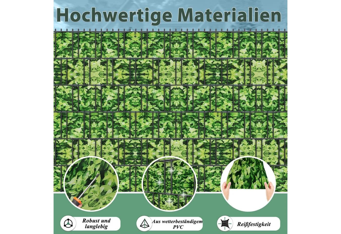 FIVMEN PVC Sichtschutzstreifen Kleine Blätter 35m - Bild 4