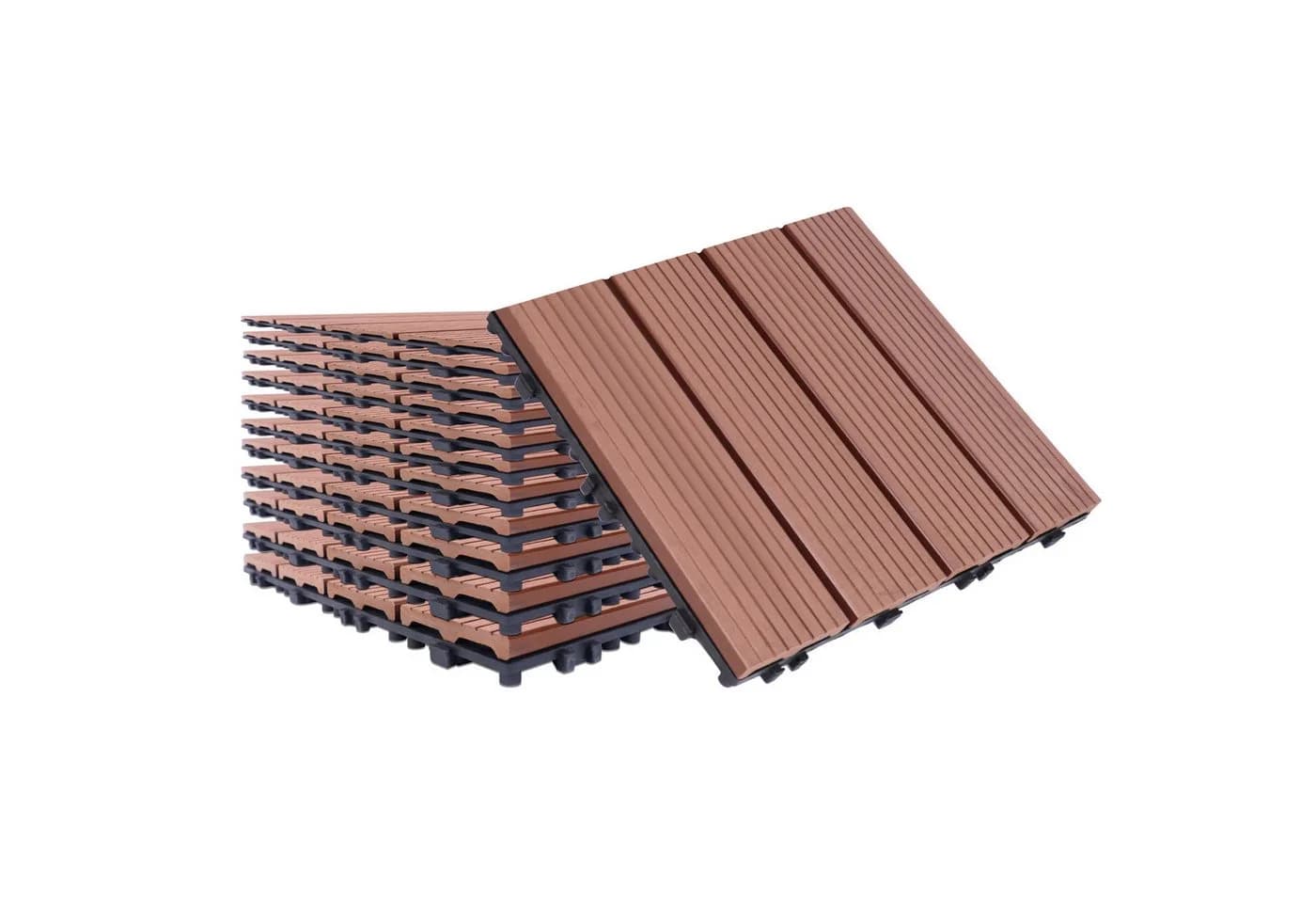 FIVMEN Terrassenfliesen WPC 30x30cm Braun Klicksystem - Bild 2