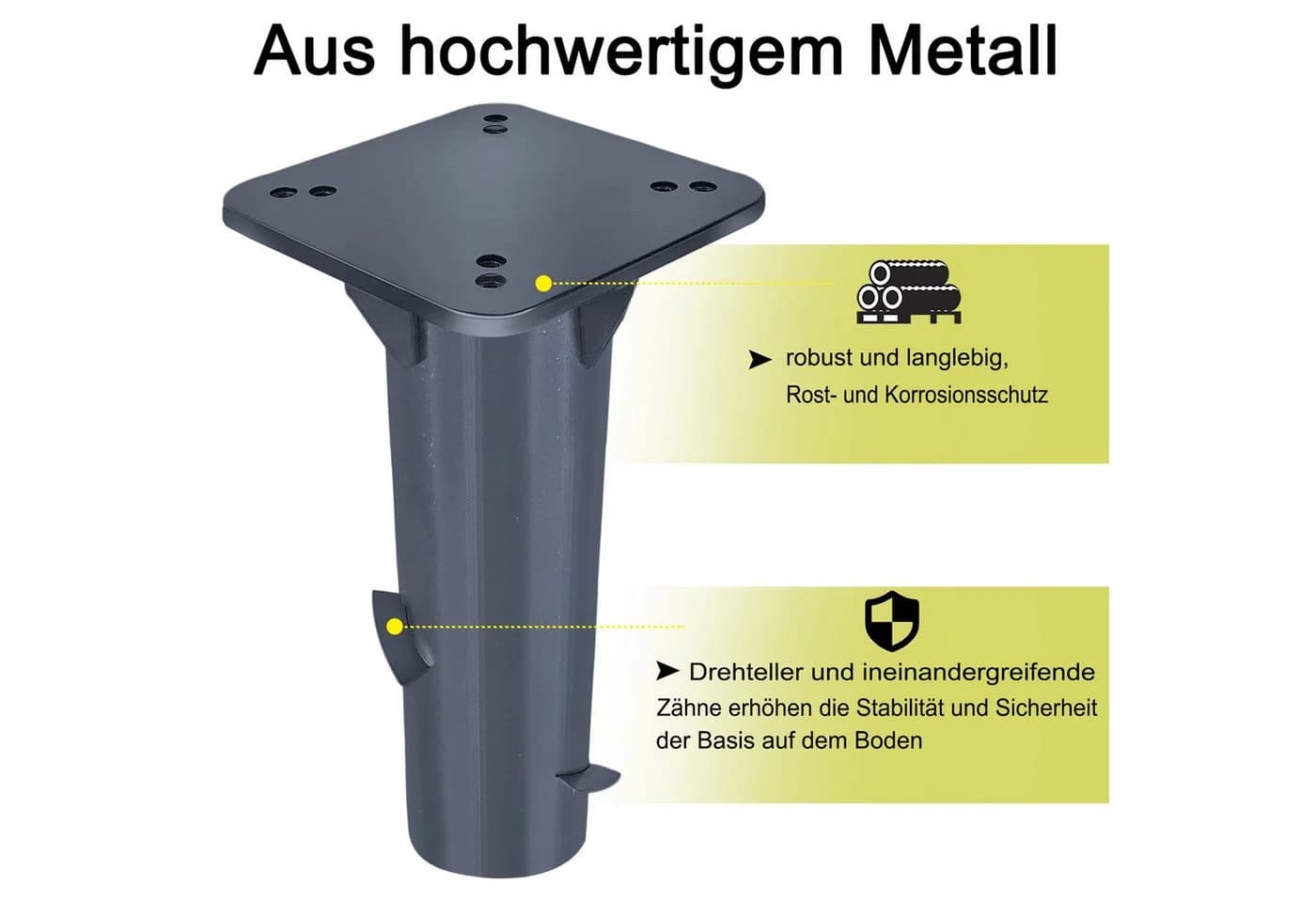 FIVMEN Schirmhalter Metall Universal Bodenplatte Dunkelgrau - Bild 4