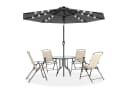 FIVMEN Sonnenschirm 300cm Solarbetriebene mit LED Kurbel Marktschirm UV-Schutz Bild 2