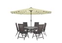 FIVMEN Sonnenschirm Ø350cm Beige mit Solar-LED und Kurbel Bild 2