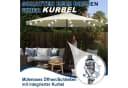 FIVMEN Sonnenschirm Ø350cm Beige mit Solar-LED und Kurbel Bild 3