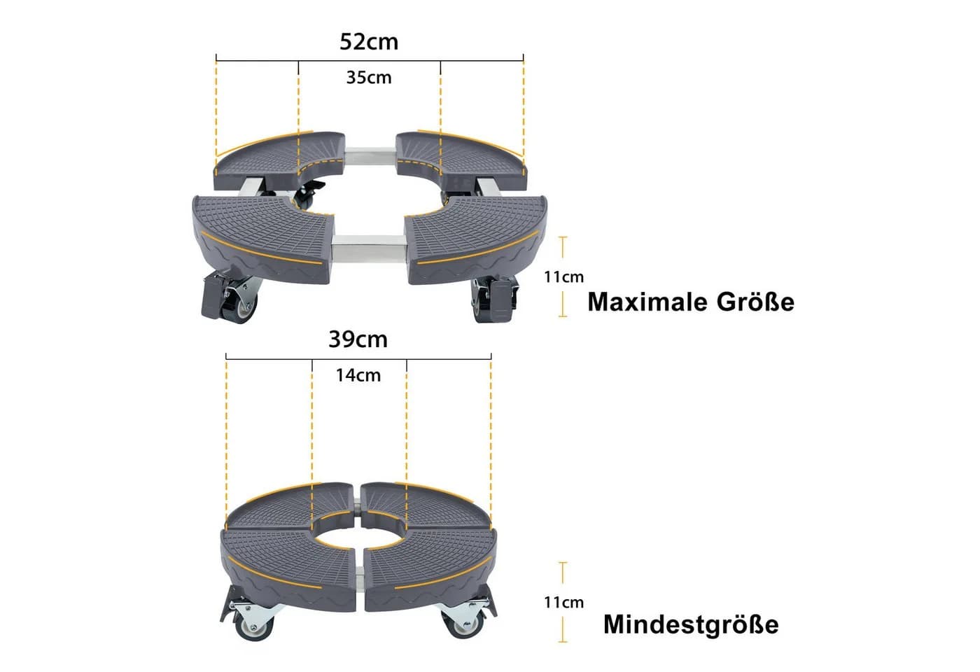FIVMEN Pflanzenroller Rollendes Tablett 360 Grad Drehbare Räder