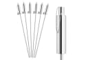 FIVMEN 6x Edelstahl Gartenfackel Silber mit Docht Bild 2