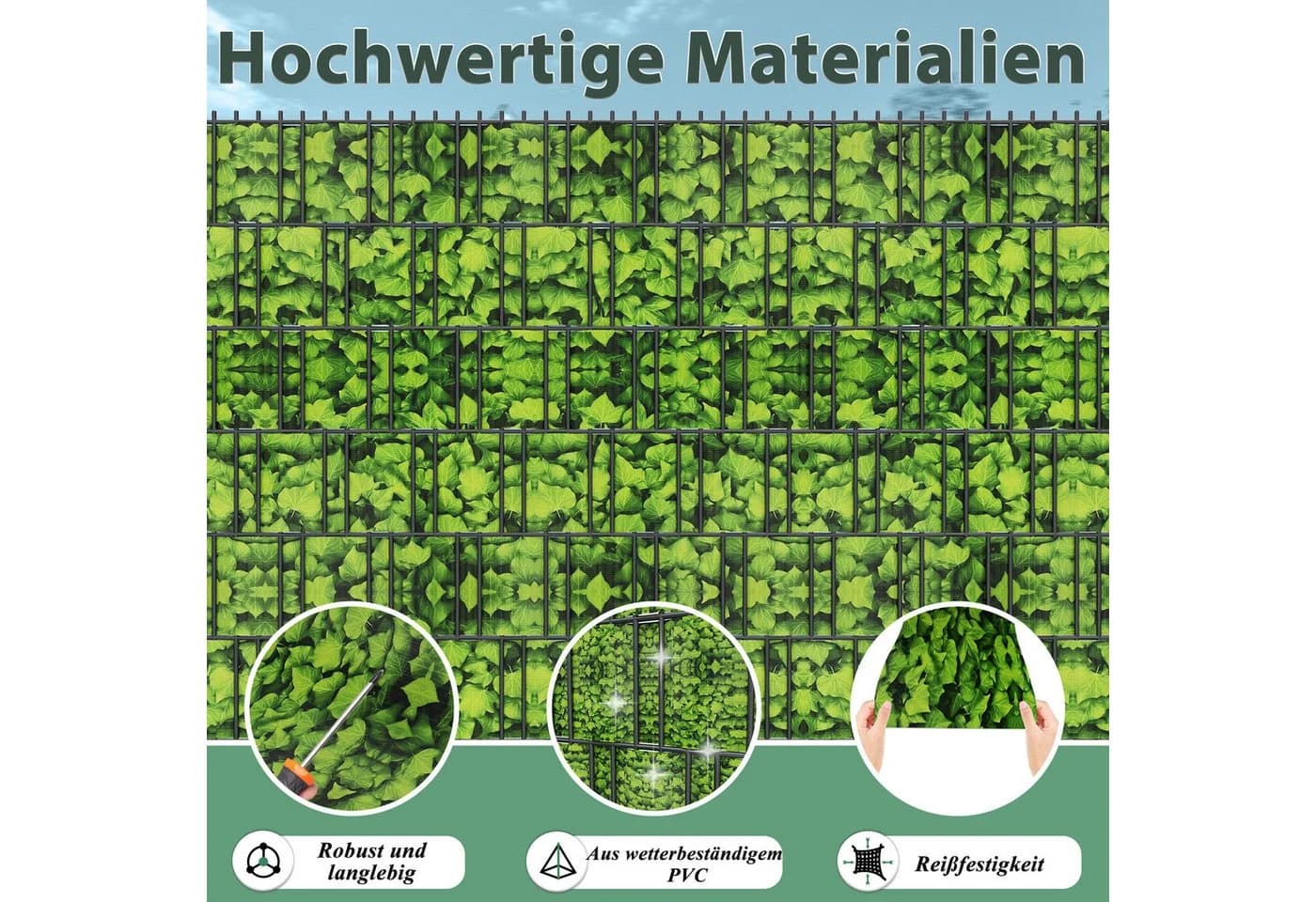 FIVMEN Sichtschutzstreifen PVC Stabmattenzaun 19cm - Bild 4