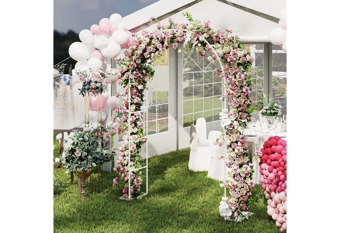 FIVMEN Rosenbogen 2,4M Gartenbogen Rankgitter Rosenhilfe - Bild 5