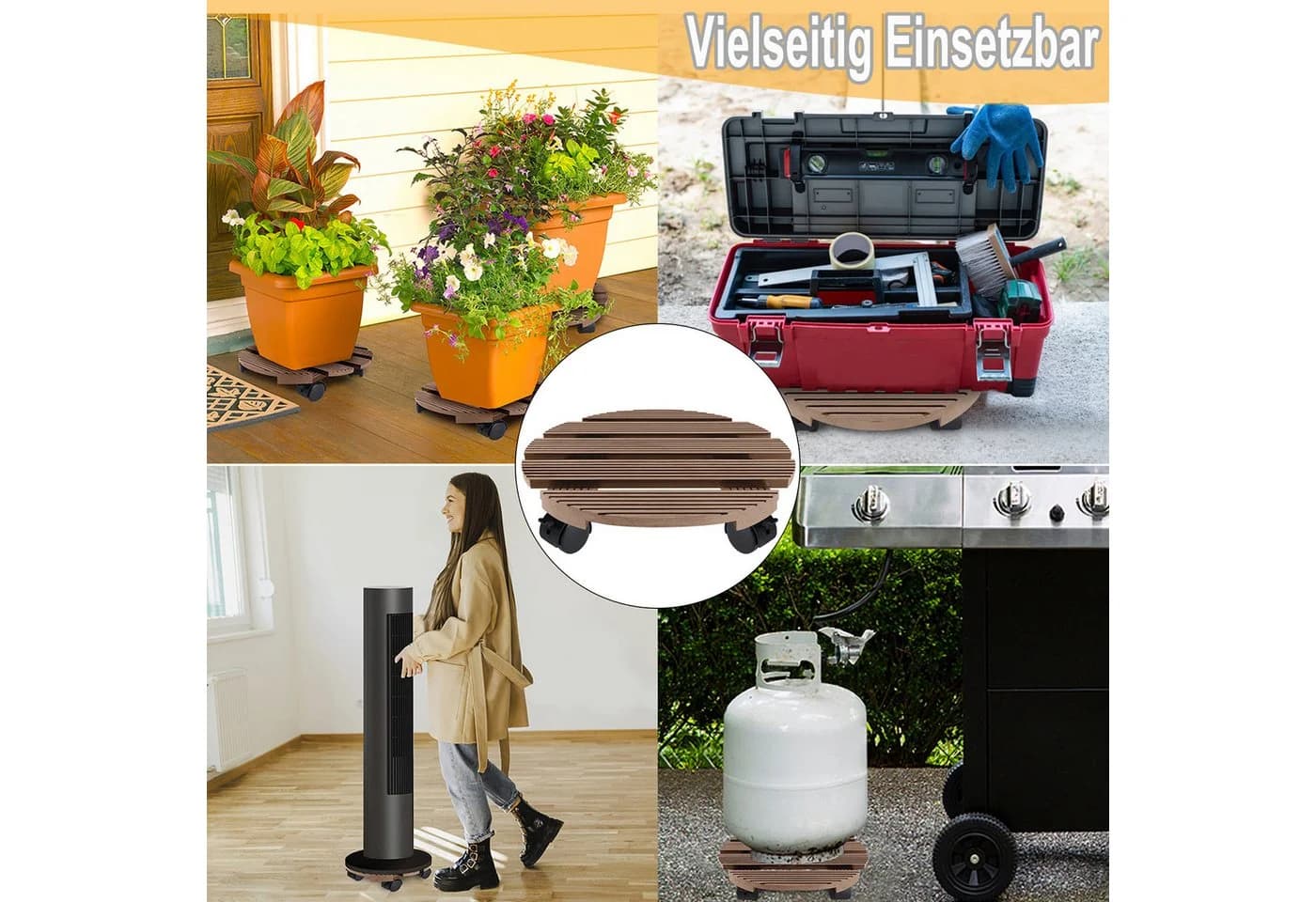 FIVMEN Pflanzenroller WPC 100 kg Tragkraft mit Rollen - Bild 5
