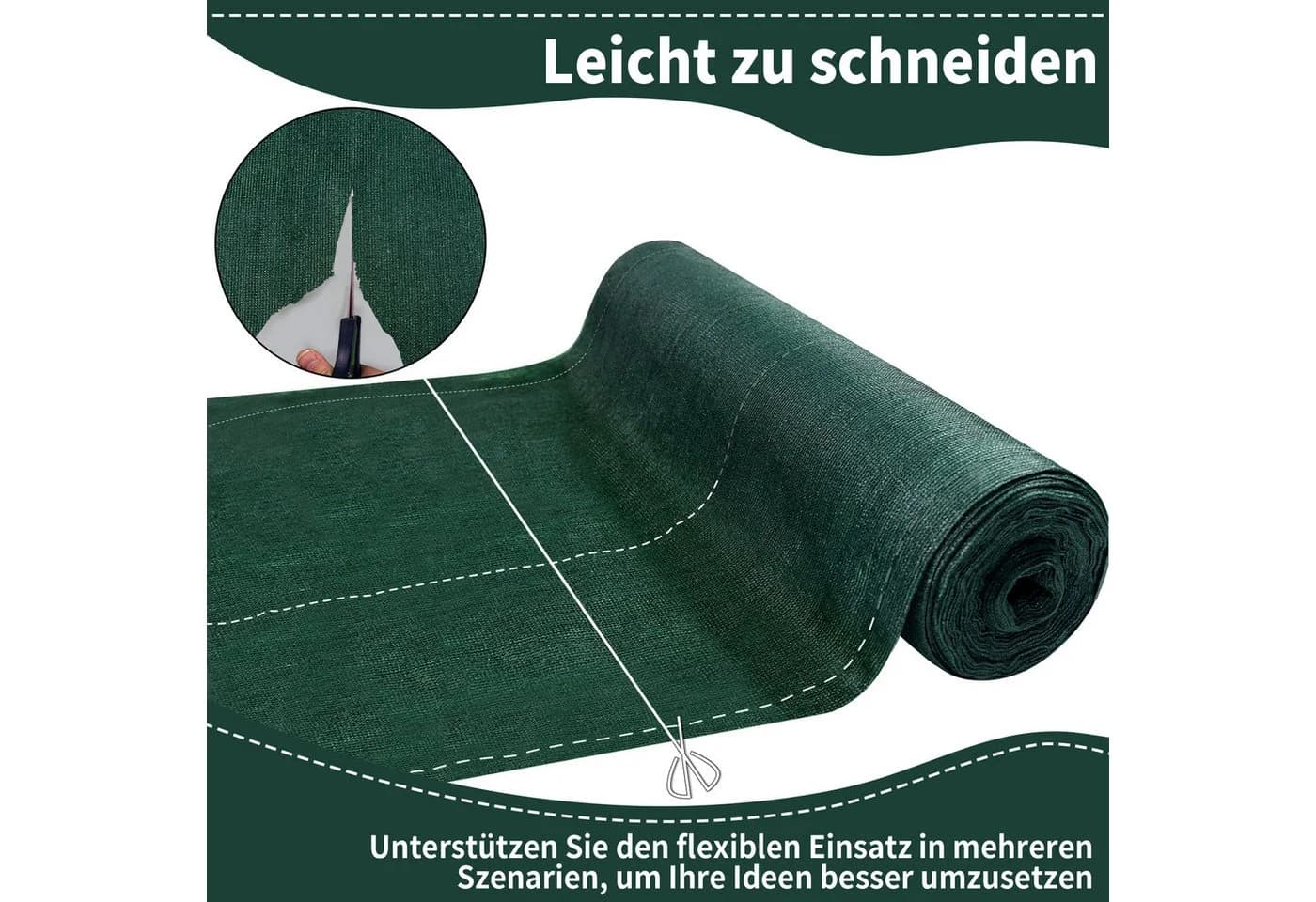Tennisblende, Sichtschutz, Zaunblende, Schattiernetz aus HDPE-Gewebe - Bild 5