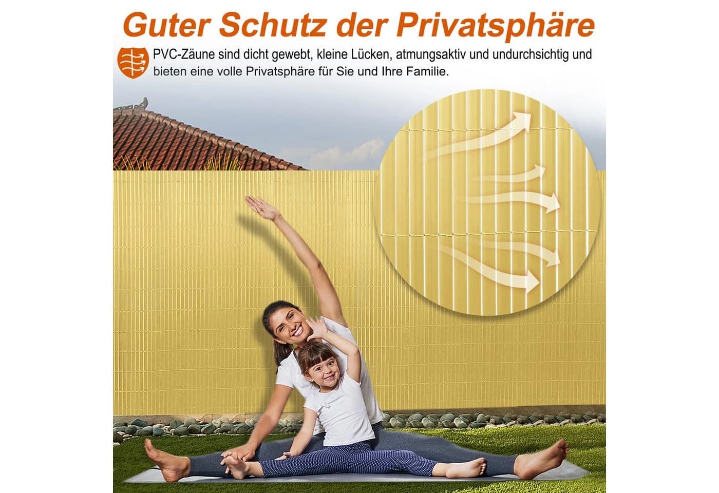 FIVMEN Sichtschutzmatte PVC wetterfest mit Kabelbindern - Bild 3