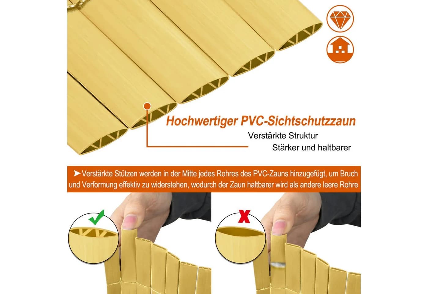 FIVMEN Sichtschutzmatte PVC wetterfest mit Kabelbindern - Bild 4