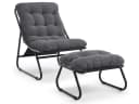 SeedWave Loungesessel mit Ottoman Grau Stahlgestell Bild 2