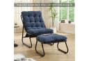 SeedWave Loungesessel mit Ottoman Dunkelblau Stahl Bild 1