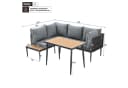 Ulife Gartenlounge-Set 3-tlg. Grau mit Ecksofa und Couchtisch Bild 1