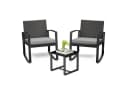 Bealife Balkonset Gartenlounge-Set 3-tlg. Grau Rattan Bild 2
