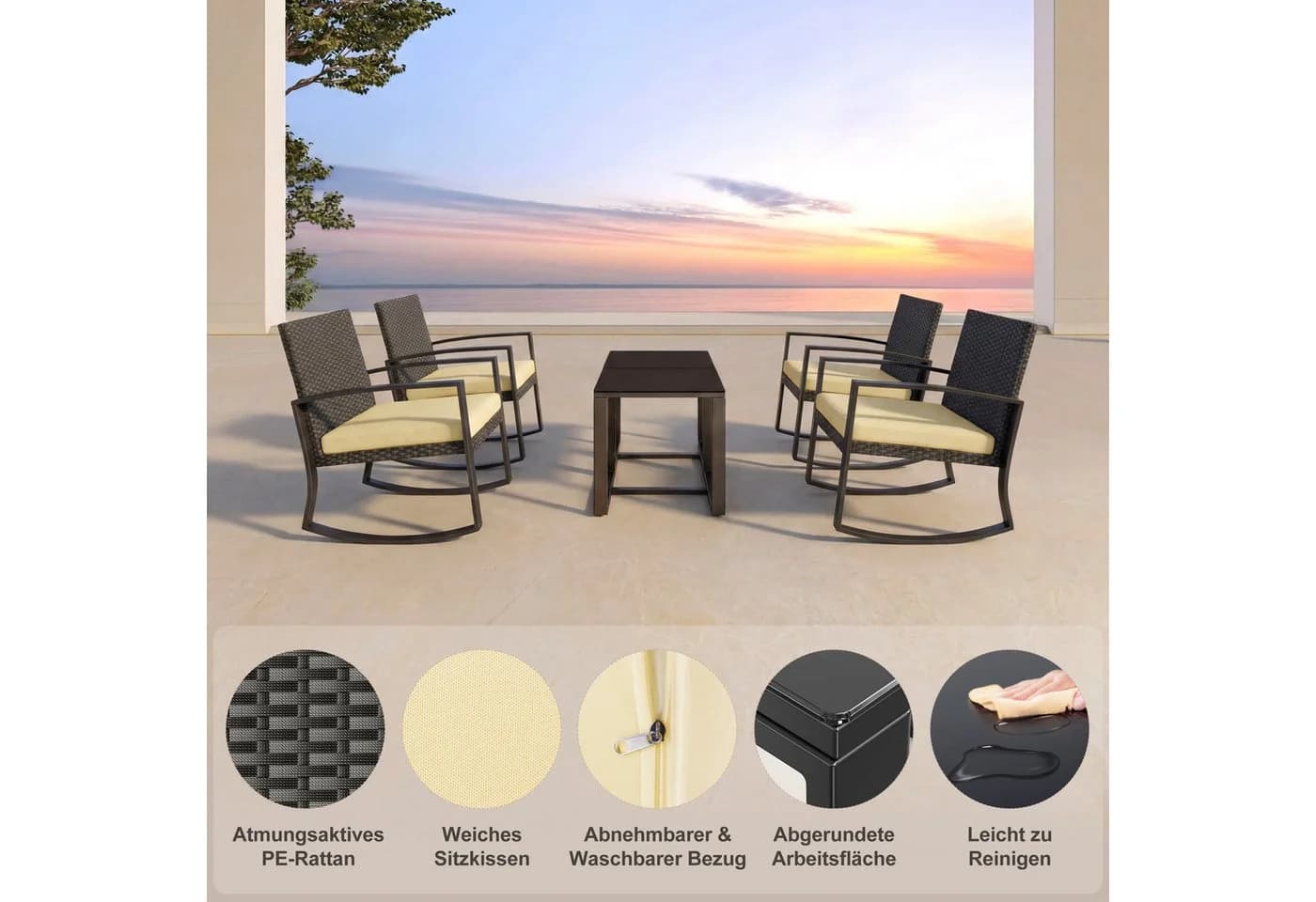 Rattan Gartenmöbel für Entspannung auf Balkon und Terrasse - Bild 5