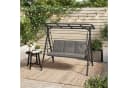 Bealife Hollywoodschaukel Gartenschaukel Grau mit Liegefunktion 3-Sitzer Bild 2