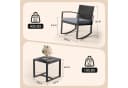 Blishom 3-tlg. Schaukelstuhl Set Grau/Blau/Beige Polyrattan Bild 1