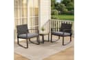 Blishom 3-tlg. Schaukelstuhl Set Grau/Blau/Beige Polyrattan Bild 4