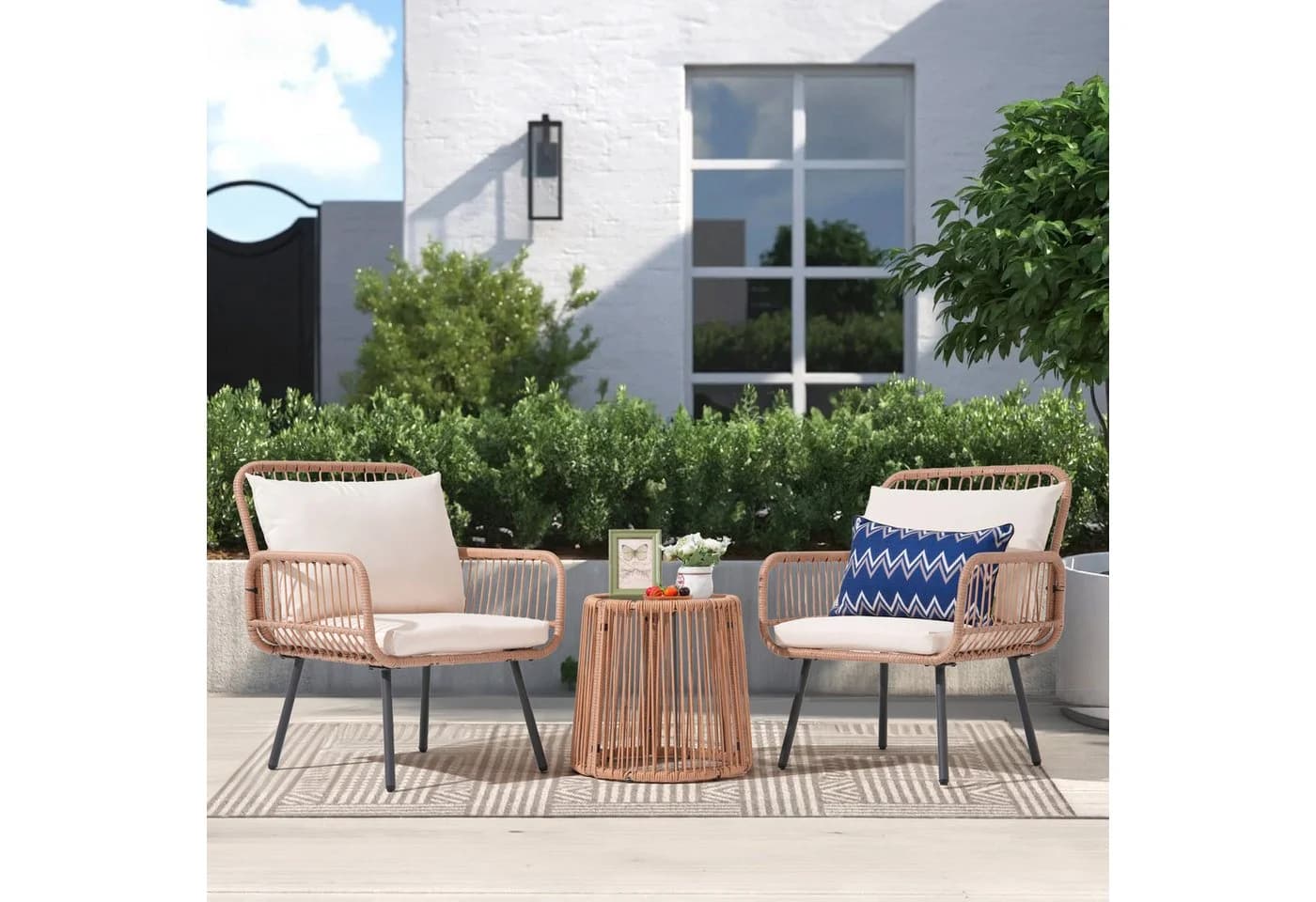 JOIVI Balkonset Bistro Rattan Beige - Bild 2