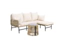 KLAM HOME Gartenlounge-Set Korbgeflecht Eisenrahmen Beige L-förmig Bild 1