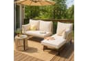 KLAM HOME Gartenlounge-Set Korbgeflecht Eisenrahmen Beige L-förmig Bild 2