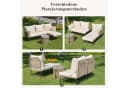 KLAM HOME Gartenlounge-Set Korbgeflecht Eisenrahmen Beige L-förmig Bild 3