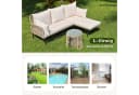 KLAM HOME Gartenlounge-Set Korbgeflecht Eisenrahmen Beige L-förmig Bild 4