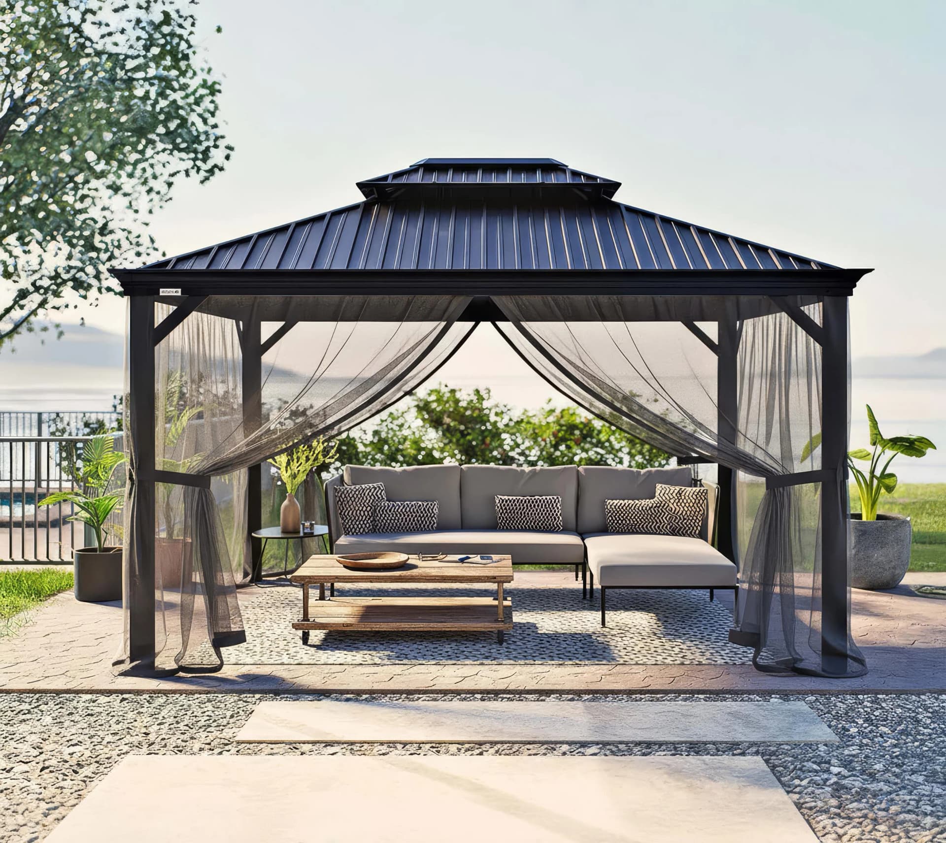 Pavillon SOJAG Messina 10x12 Anthrazit Aluminium - Bild 2