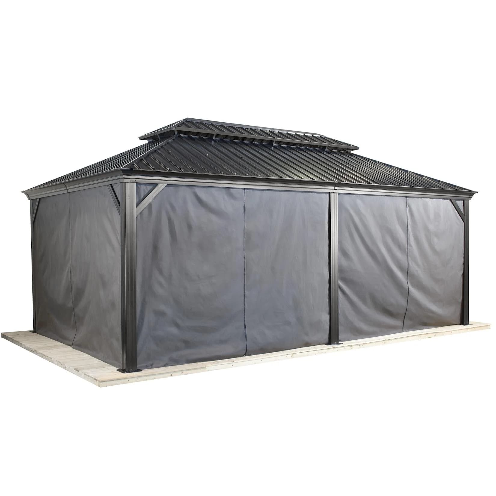 Pavillonseitenteil SOJAG passend zu Messina 12 x 20, dunkelgrau, Polyester
