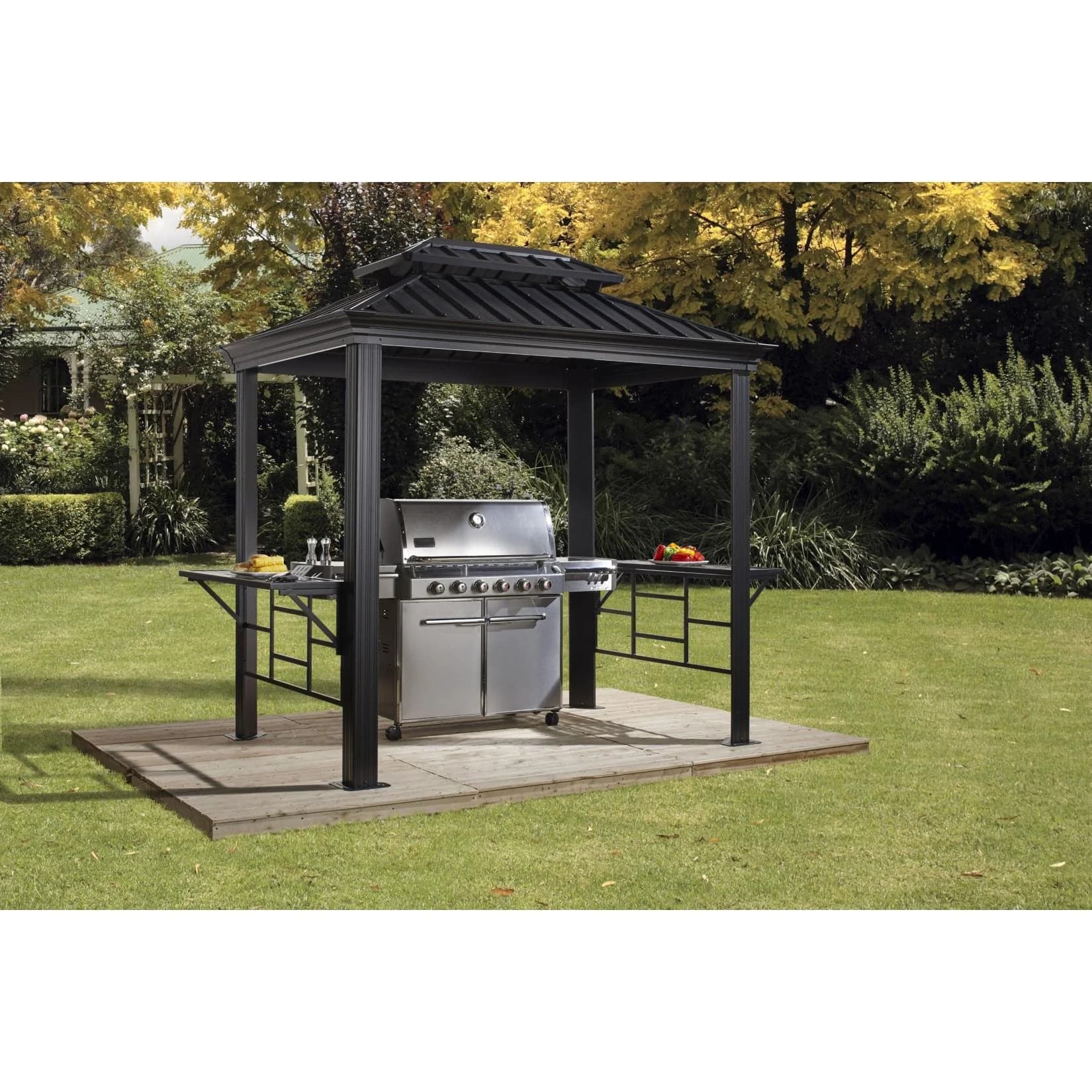 Sojag Pavillon Messina 6x8 BBQ Grillpavillon Aluminium Stahl