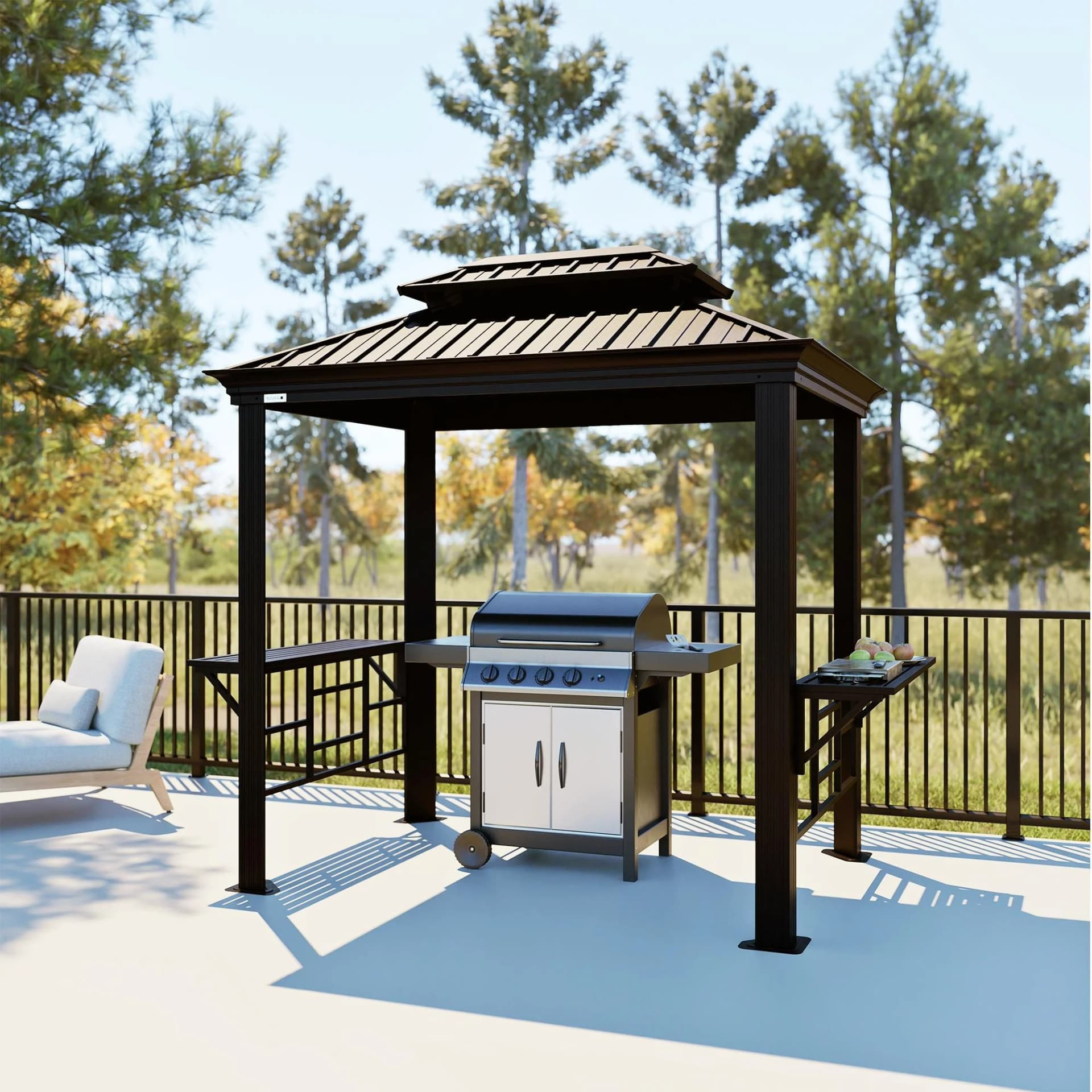Sojag Pavillon Messina 6x8 BBQ Grillpavillon Aluminium Stahl - Bild 2