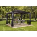 Anthrazitfarbener Aluminium-Pavillon, viereckig, 298x261x298cm Bild 1