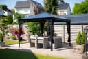Anthrazitfarbener Aluminium-Pavillon, viereckig, 298x261x298cm Bild 2