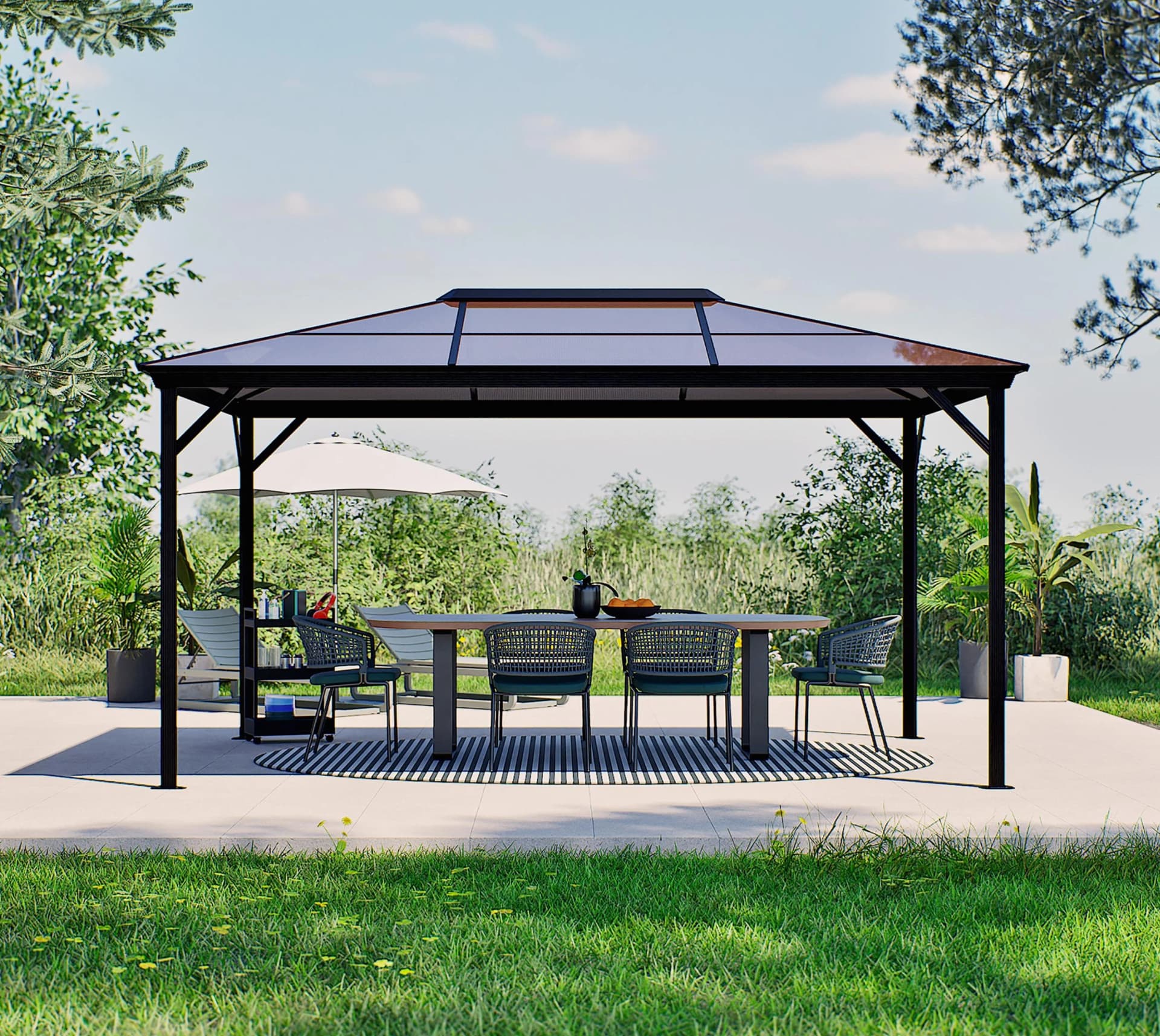 Pavillon SOJAG Verona 10x14 Grau Aluminium Polycarbonat - Bild 2