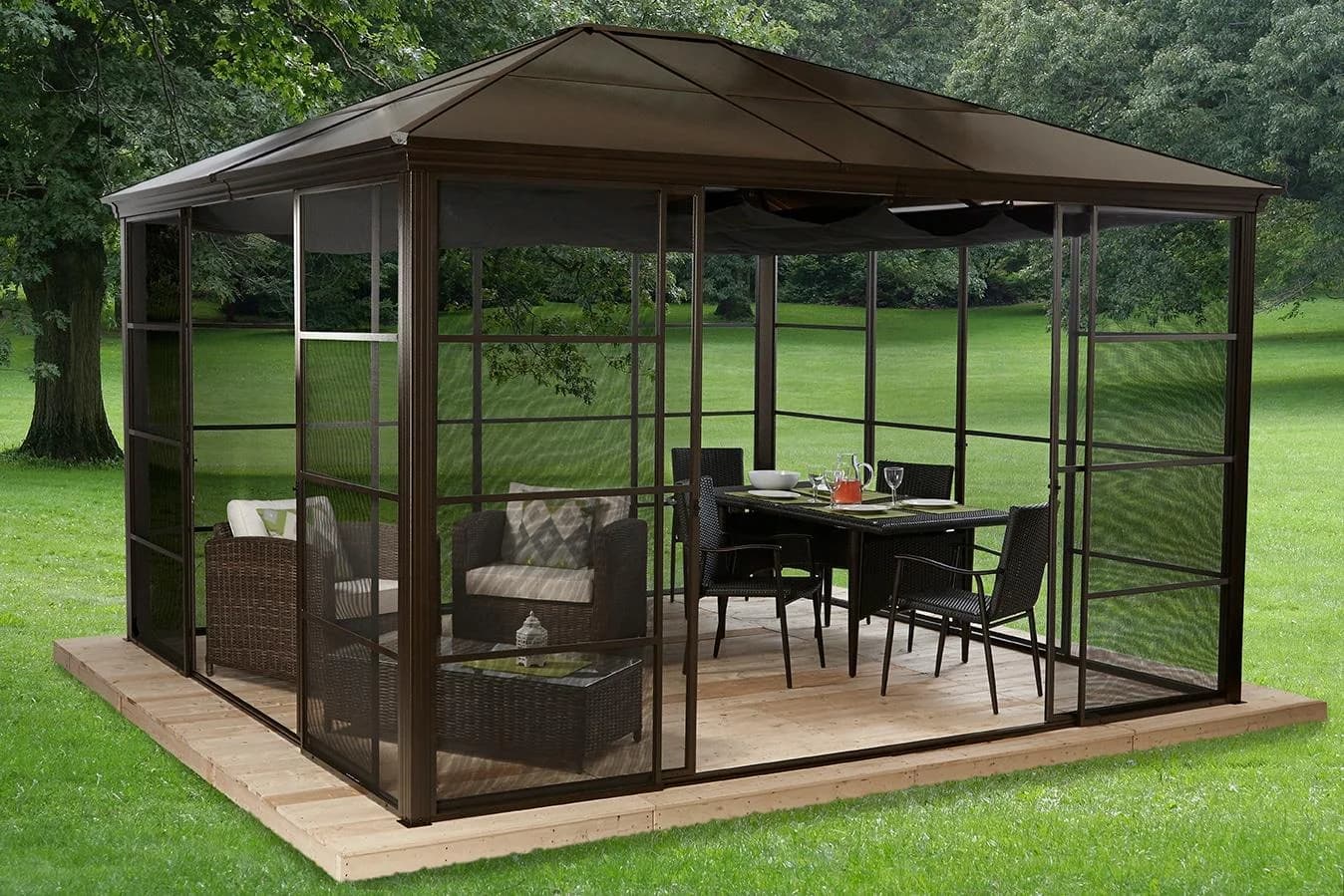 Sojag Pavillon Castel 12x14 Modern Aluminium Gartenlaube - Bild 2