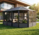 SOJAG Charleston 12x15 Pavillon Anthrazit Aluminium Stahlblech Bild 5