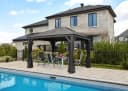 SOJAG Pavillon Mykonos 10x12 Grau Aluminium Stahldach Moskitonetze Winterfest Bild 2