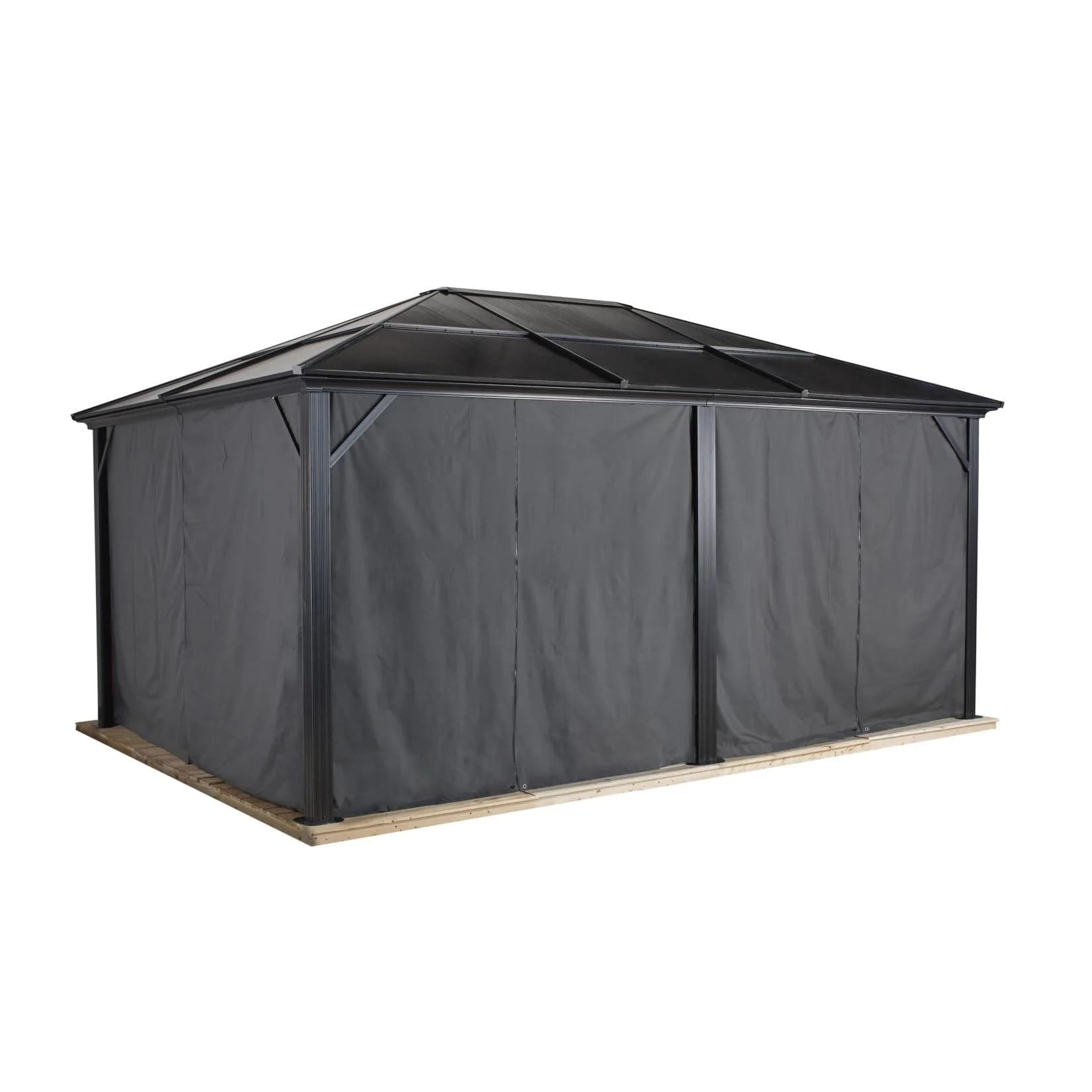 Sojag Pavillon Seitenteil Meridien Grau 4-tlg. Polyester