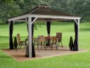 Pavillon SOJAG Gazebo Messina Beige Stahlblech Aluminium Bild 2