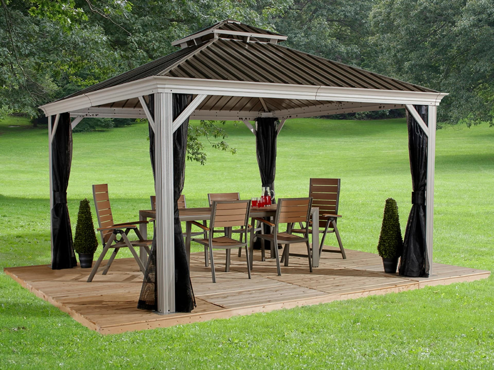 Pavillon SOJAG Gazebo Messina Beige Stahlblech Aluminium - Bild 2