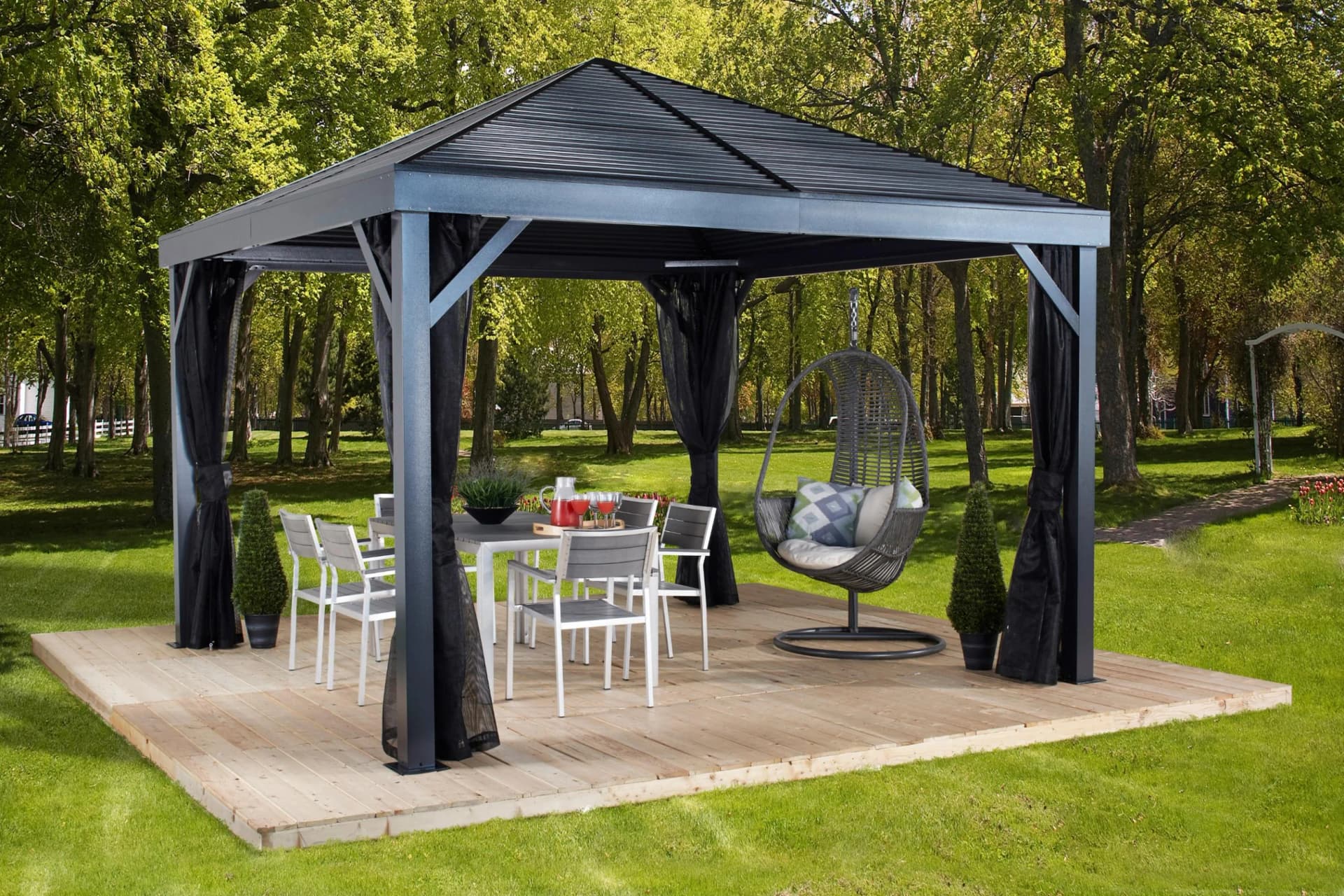 Pavillon SOJAG South Beach 12x12 Anthrazit Aluminium