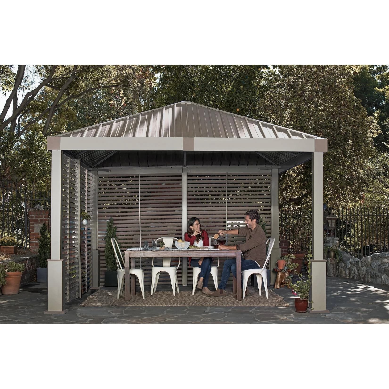 Pavillon SOJAG Nanda 12x12 Beige Aluminium