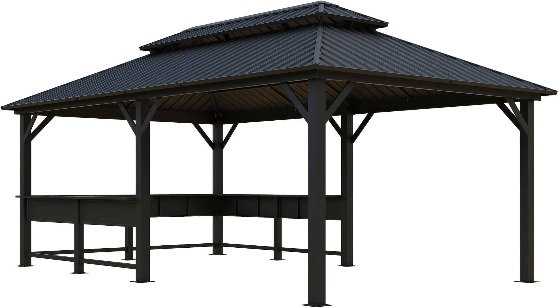 Sojag Pavillon Bondi 1220 Schwarz mit Stahldach - Bild 2
