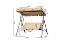 Angel Living Hollywoodschaukel 3-Sitzer Beige Aluminium Bild 4