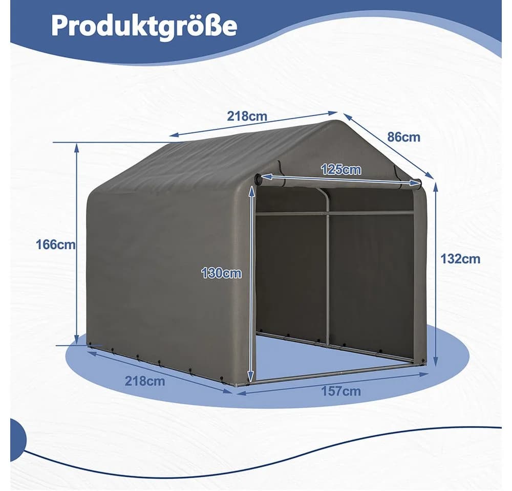 Thanaddo Carport-Geräteraum Partyzelt Metallgestell Pavillon Weiß