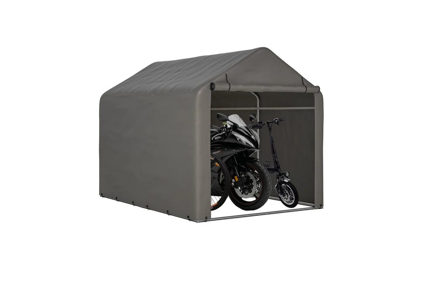 Thanaddo Carport-Geräteraum Partyzelt Metallgestell Pavillon Weiß - Bild 2