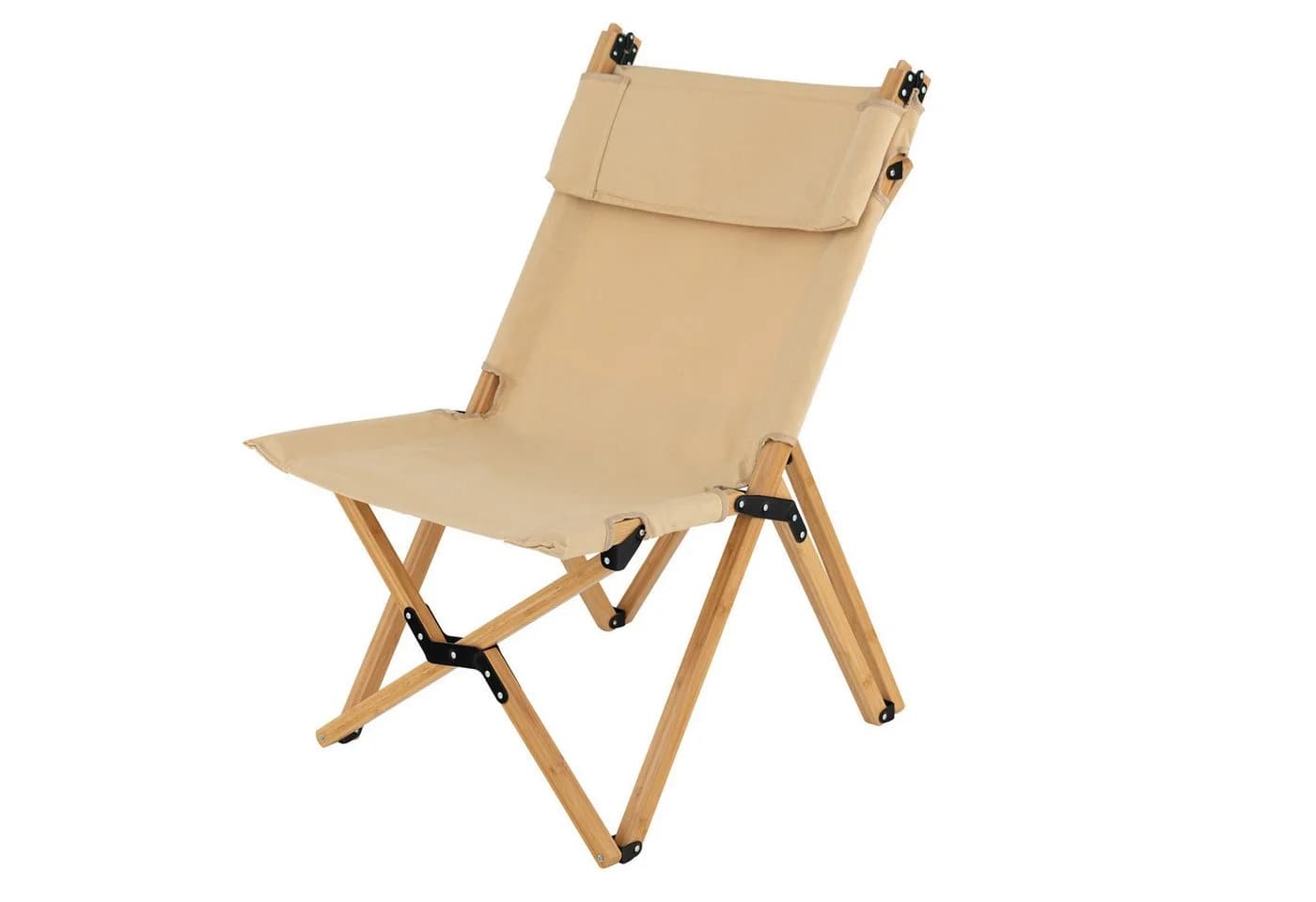 COSTWAY Campingstuhl Bambusrahmen Klappstuhl Verstellbar 150kg - Bild 2