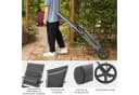 COSTWAY Gartenliege Liegestuhl 7-fach verstellbar grau mit Rädern & Kopfstütze Bild 3