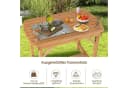 COSTWAY Gartentisch Esstisch aus Massivholz mit Schirmloch Bild 3